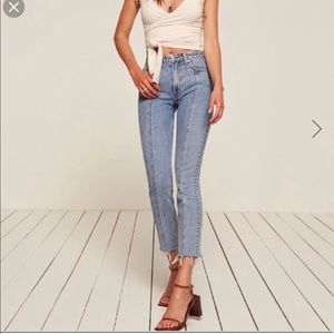 Reformation seamed jeans